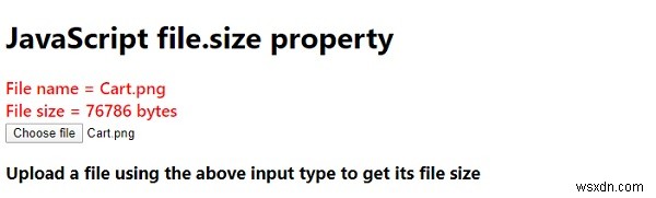 JavaScript WebAPI ফাইল File.size প্রপার্টি 