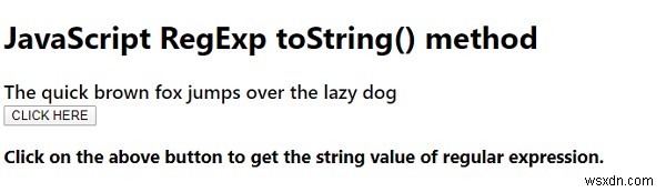 JavaScript RegExp toString() পদ্ধতি 