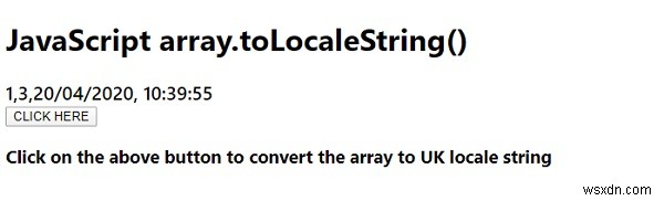 JavaScript array.toLocaleString() ফাংশন 