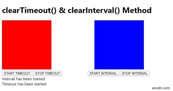 JavaScript clearTimeout() এবং clearInterval() পদ্ধতি 