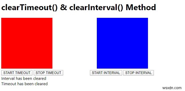 JavaScript clearTimeout() এবং clearInterval() পদ্ধতি 
