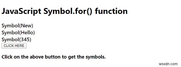 JavaScript Symbol.for() ফাংশন 