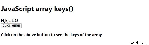 JavaScript array.keys() পদ্ধতি 