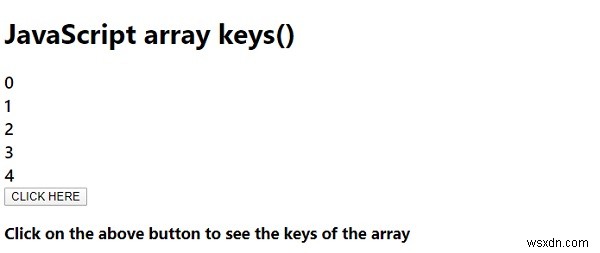JavaScript array.keys() পদ্ধতি 