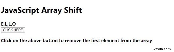 জাভাস্ক্রিপ্টে অ্যারে শিফট() 