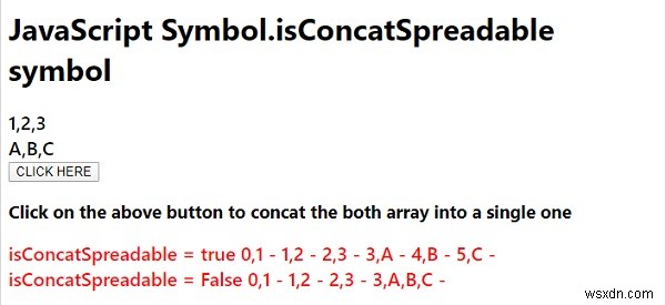 JavaScript Symbol.isConcatSpreadable প্রতীক 