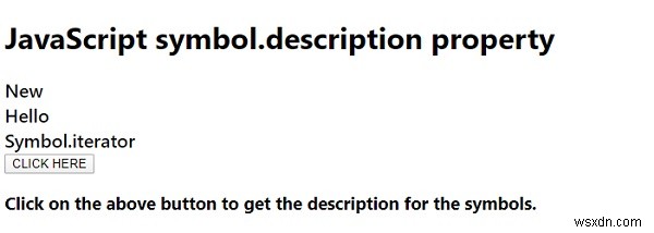 JavaScript এ symbol.description সম্পত্তি 