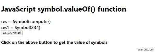 JavaScript symbol.valueOf() ফাংশন 