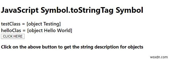 JavaScript Symbol.toStringTag প্রতীক 