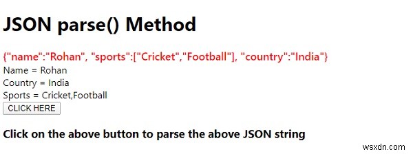 জাভাস্ক্রিপ্ট JSON পার্স() পদ্ধতি 