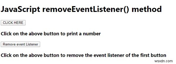 উদাহরণ সহ JavaScript removeEventListener() পদ্ধতি 