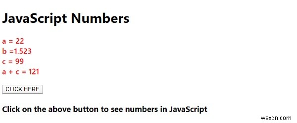 জাভাস্ক্রিপ্ট নম্বর উদাহরণ 