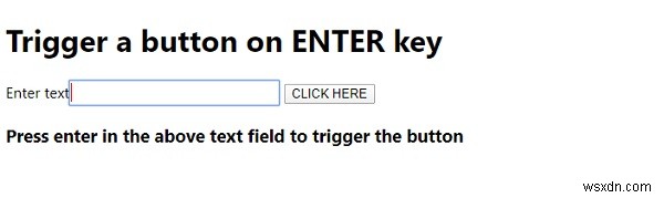জাভাস্ক্রিপ্ট এন্টার কী-তে একটি বোতাম ট্রিগার করে 