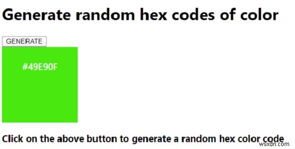জাভাস্ক্রিপ্ট রঙের র্যান্ডম হেক্স কোড তৈরি করতে 