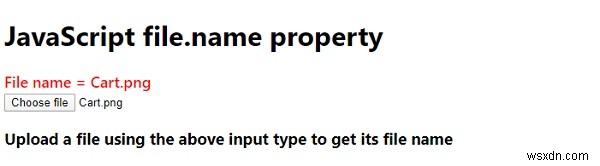 JavaScript WebAPI ফাইল File.name সম্পত্তি 