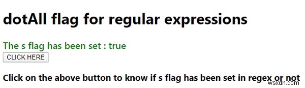 জাভাস্ক্রিপ্টে রেগুলার এক্সপ্রেশনের জন্য  ডটঅল  পতাকা ব্যাখ্যা করুন 