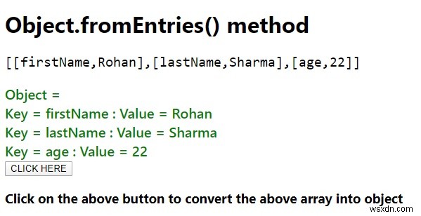 জাভাস্ক্রিপ্টে Object.fromEntries() পদ্ধতি। 