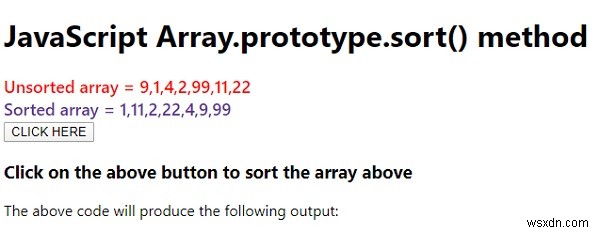 জাভাস্ক্রিপ্টে Array.prototype.sort()। 