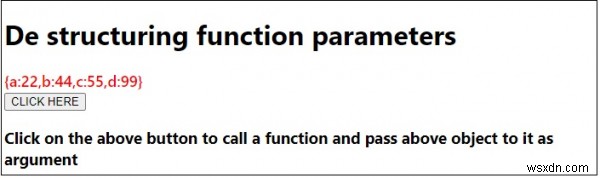 জাভাস্ক্রিপ্টে ডিস্ট্রাকচারিং এবং ফাংশন প্যারামিটার 