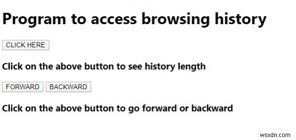 ব্রাউজিং ইতিহাস অ্যাক্সেস করতে জাভাস্ক্রিপ্ট প্রোগ্রাম 