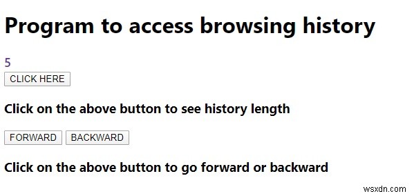ব্রাউজিং ইতিহাস অ্যাক্সেস করতে জাভাস্ক্রিপ্ট প্রোগ্রাম 