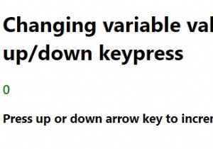 জাভাস্ক্রিপ্ট প্রোগ্রাম কিবোর্ড প্রেসে উপরে/ডাউন গণনা করার জন্য একটি পরিবর্তনশীল পেতে। 