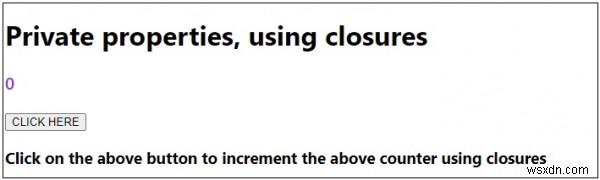 JavaScript এ ক্লোজার ব্যবহার করে প্রাইভেট প্রপার্টি বাস্তবায়ন করুন 