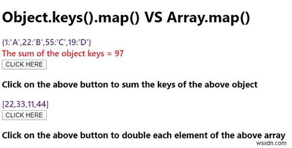 JavaScript-এ Object.keys().map() VS Array.map() 
