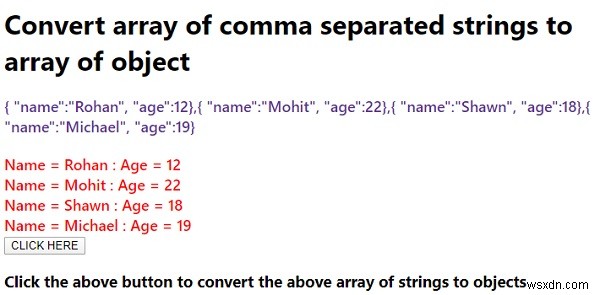 কিভাবে কমা বিভক্ত স্ট্রিং এর অ্যারে অবজেক্টের অ্যারেতে রূপান্তর করবেন? 