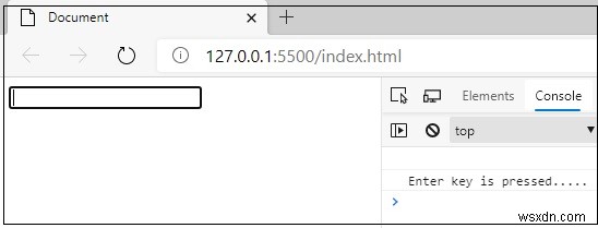 এন্টার কী চাপা হয়েছে কিনা তা পরীক্ষা করুন এবং জাভাস্ক্রিপ্টের সাথে কনসোলে ফলাফল প্রদর্শন করুন? 