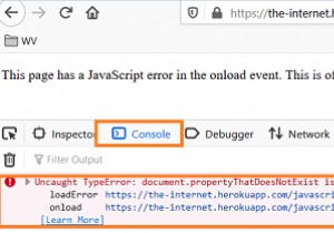 সেলেনিয়ামে জাভাস্ক্রিপ্ট ত্রুটি ক্যাপচার করা হচ্ছে। 