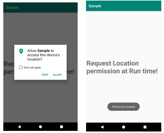 অ্যান্ড্রয়েডে রান টাইমে অবস্থানের অনুমতির জন্য কীভাবে অনুরোধ করবেন? 