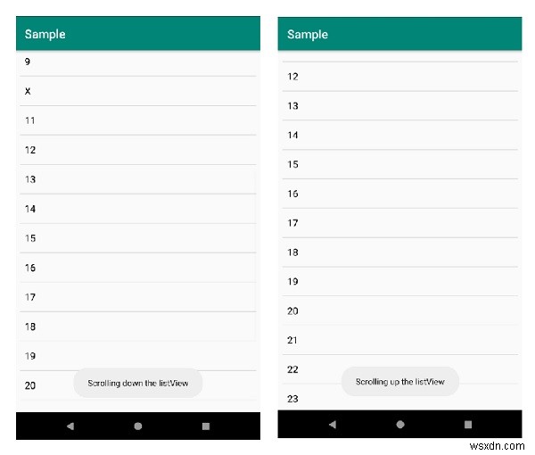 অ্যান্ড্রয়েড লিস্টভিউতে স্ক্রোল আপ এবং স্ক্রোল ডাউন কীভাবে সনাক্ত করবেন? 
