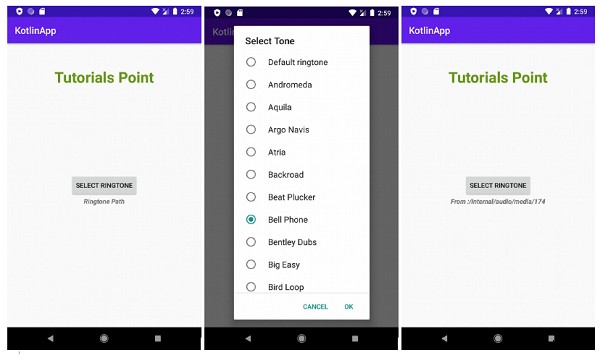 কোটলিন ব্যবহার করে অ্যান্ড্রয়েড কার্যকলাপ থেকে অ্যান্ড্রয়েডে রিংটোন কীভাবে সেট করবেন? 