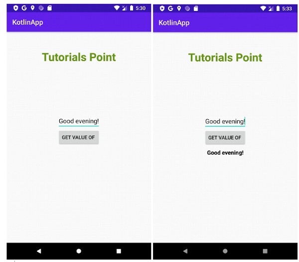 কোটলিন ব্যবহার করে অ্যান্ড্রয়েডে একটি সম্পাদনা পাঠ্য ক্ষেত্রের মান কীভাবে পাবেন? 