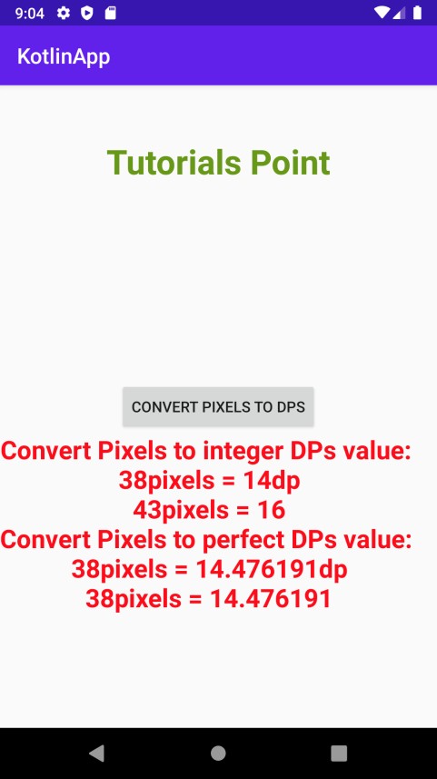 কোটলিন ব্যবহার করে কীভাবে একটি অ্যান্ড্রয়েড অ্যাপে পিক্সেলগুলিকে ডিপিতে রূপান্তর করবেন? 
