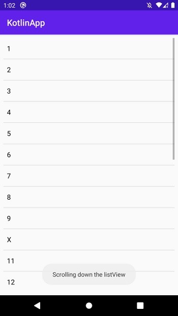 কোটলিন ব্যবহার করে অ্যান্ড্রয়েড লিস্টভিউতে স্ক্রোল আপ এবং স্ক্রোল ডাউন কীভাবে সনাক্ত করবেন? 