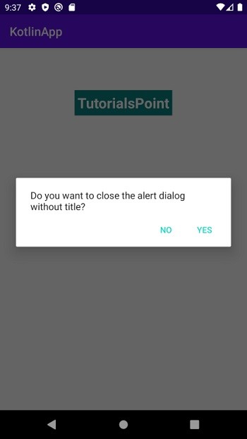 কোটলিন ব্যবহার করে অ্যান্ড্রয়েডে শিরোনাম ছাড়া একটি ডায়ালগ বক্স কীভাবে তৈরি করবেন? 