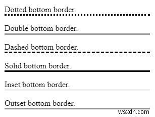 CSS ব্যবহার করে নিচের সীমানার স্টাইল সেট করুন 