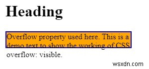 CSS ওভারফ্লো:দৃশ্যমান 