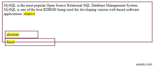 CSS ব্যবহার করে পরম পজিশনিং 