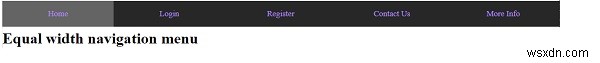 কিভাবে CSS এর সাথে সমান-প্রস্থের নেভিগেশন লিঙ্ক সহ একটি নেভিগেশন বার তৈরি করবেন? 