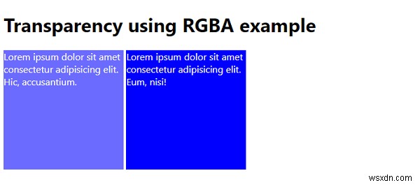 RGBA ব্যবহার করে CSS স্বচ্ছতা 