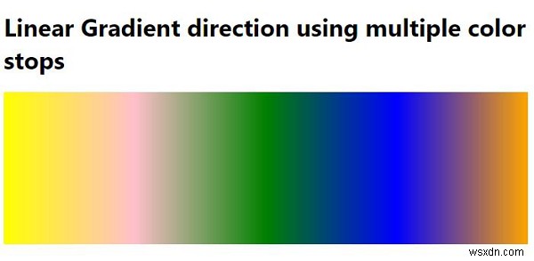 CSS-এ একাধিক কালার স্টপ ব্যবহার করে লিনিয়ার গ্রেডিয়েন্ট তৈরি করা 