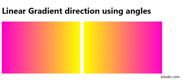 CSS-এ কোণ ব্যবহার করে লিনিয়ার গ্রেডিয়েন্টের দিকনির্দেশ নির্ধারণ করা 