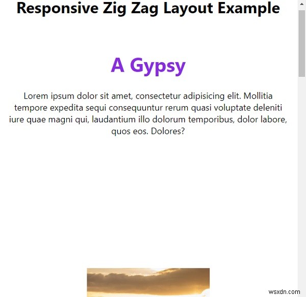 কিভাবে একটি প্রতিক্রিয়াশীল zig zag (বিকল্প) লেআউট CSS দিয়ে তৈরি করবেন? 