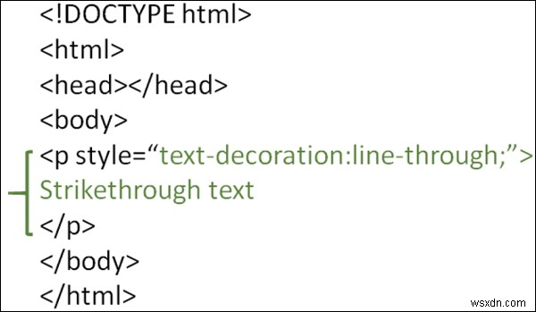 কিভাবে HTML এ স্ট্রাইকথ্রু টেক্সট চিহ্নিত করবেন? 