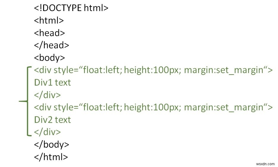 কিভাবে আমরা HTML এ দুটি বিভাগ  div  পাশাপাশি রাখতে পারি? 