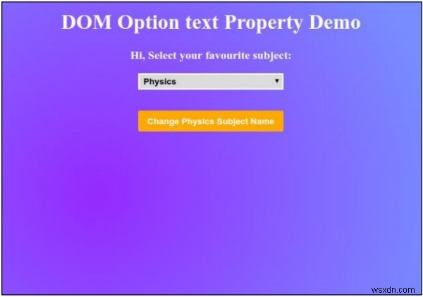 HTML DOM অপশন টেক্সট প্রপার্টি 