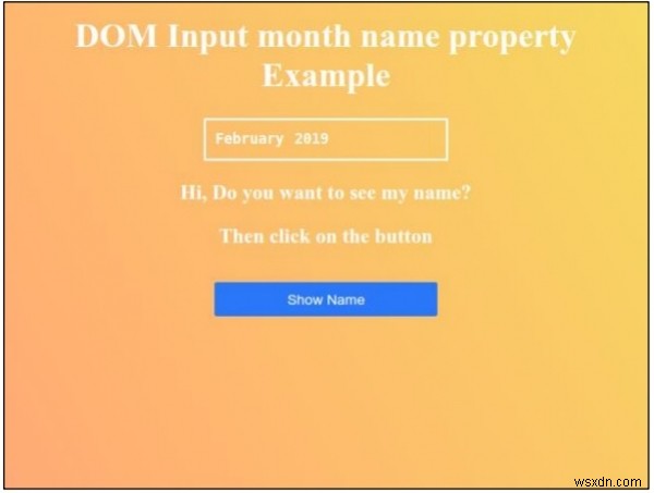 HTML DOM ইনপুট মাসের নাম সম্পত্তি 